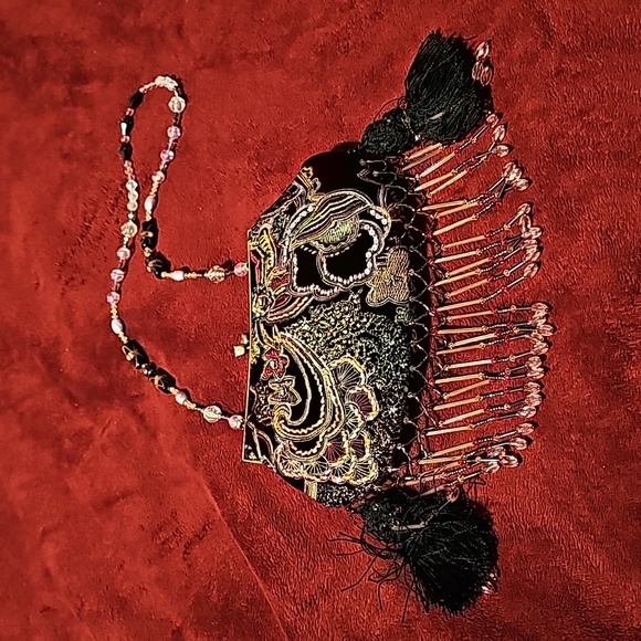 Mary Frances Handbags - RARE Vintage MARY FRANCES Black Rhinestone Dragonfly.